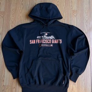 2010 Majestic Black San Francisco Giants Pullover Hoodie w/ Orange & White logo